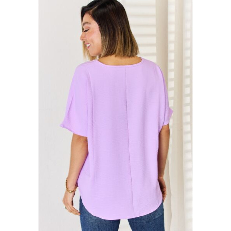 Zenana Texture Short Sleeve T - Shirt Apparel and Accessories
