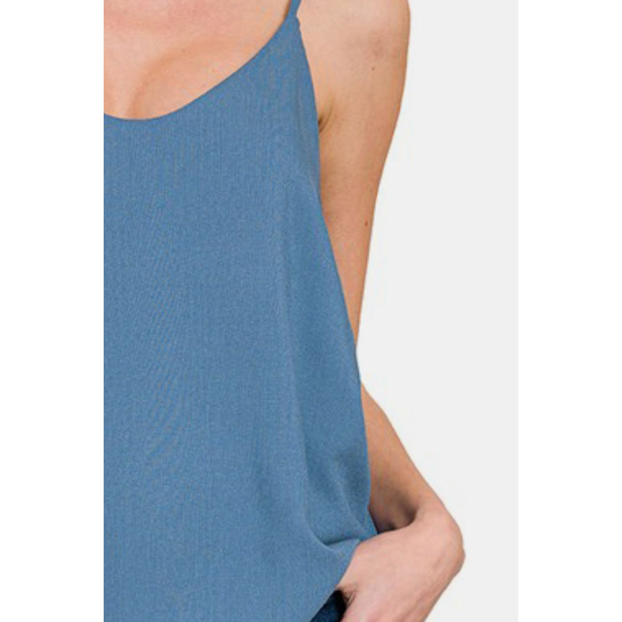 Zenana Two Layered Spaghetti Strap Cami Apparel and Accessories