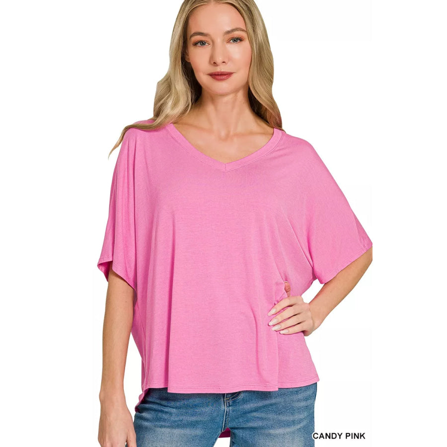 Zenana V-neck Oversized Top & Pants Set Apparel and Accessories