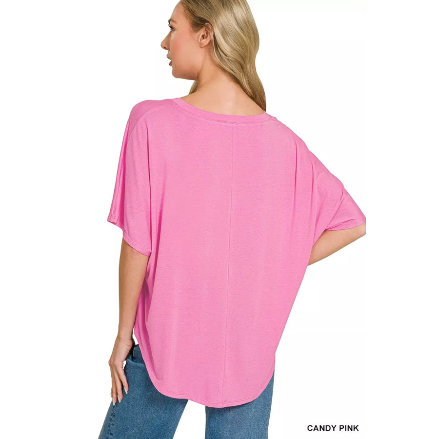 Zenana V-neck Oversized Top & Pants Set Apparel and Accessories