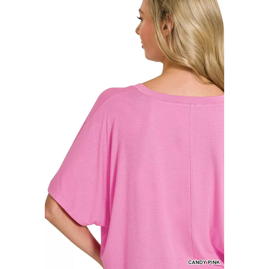 Zenana V-neck Oversized Top & Pants Set Apparel and Accessories