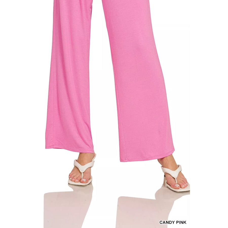 Zenana V-neck Oversized Top & Pants Set Apparel and Accessories