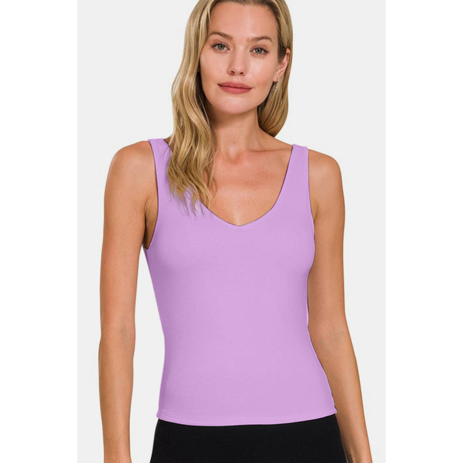 Zenana V-Neck Slim Tank Apparel and Accessories