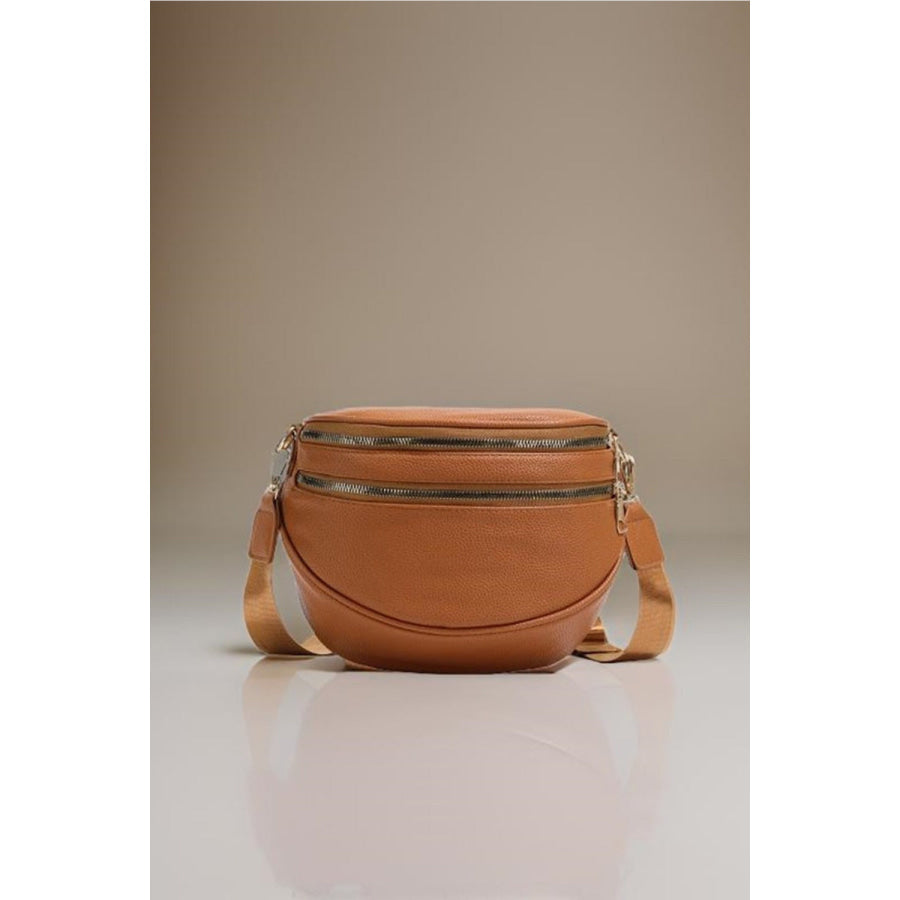 Zenana Vegan Leather Multi Pocket Crossbody Bag Apparel and Accessories