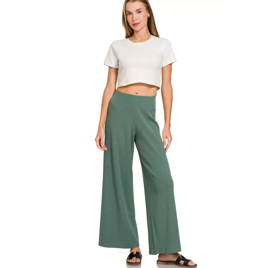 Zenana Viscose Sweater Top & Pants Set Apparel and Accessories