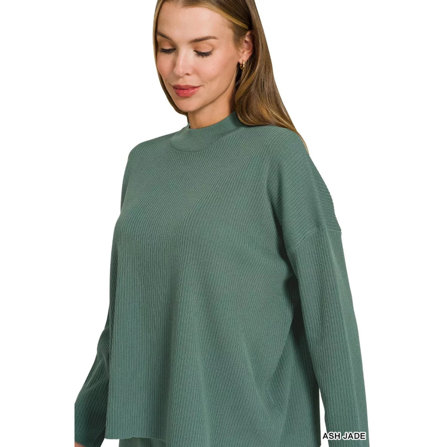 Zenana Viscose Sweater Top & Pants Set Apparel and Accessories