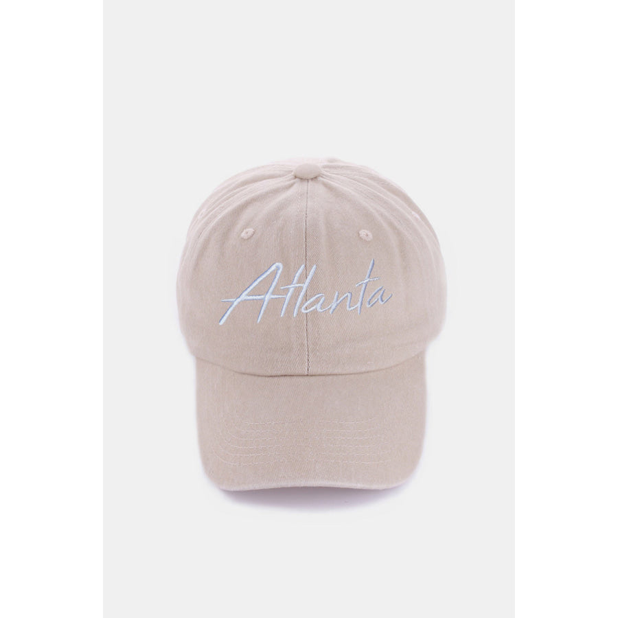 Zenana Washed ATLANTA Embroidered Baseball Cap Atlanta Navy / One Size Apparel and Accessories