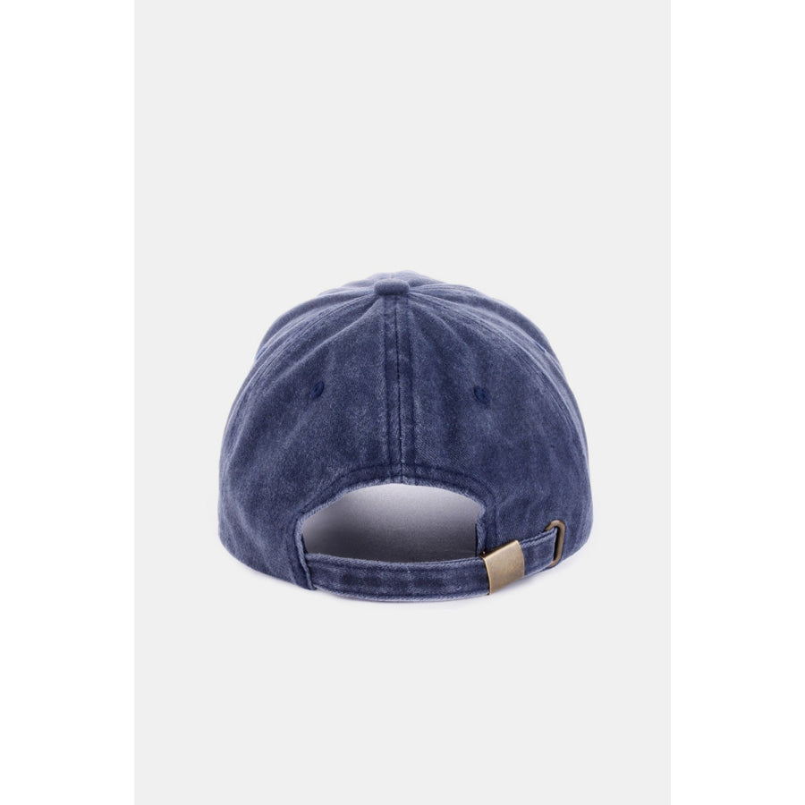 Zenana Washed Embroidered City Baseball Cap Apparel and Accessories