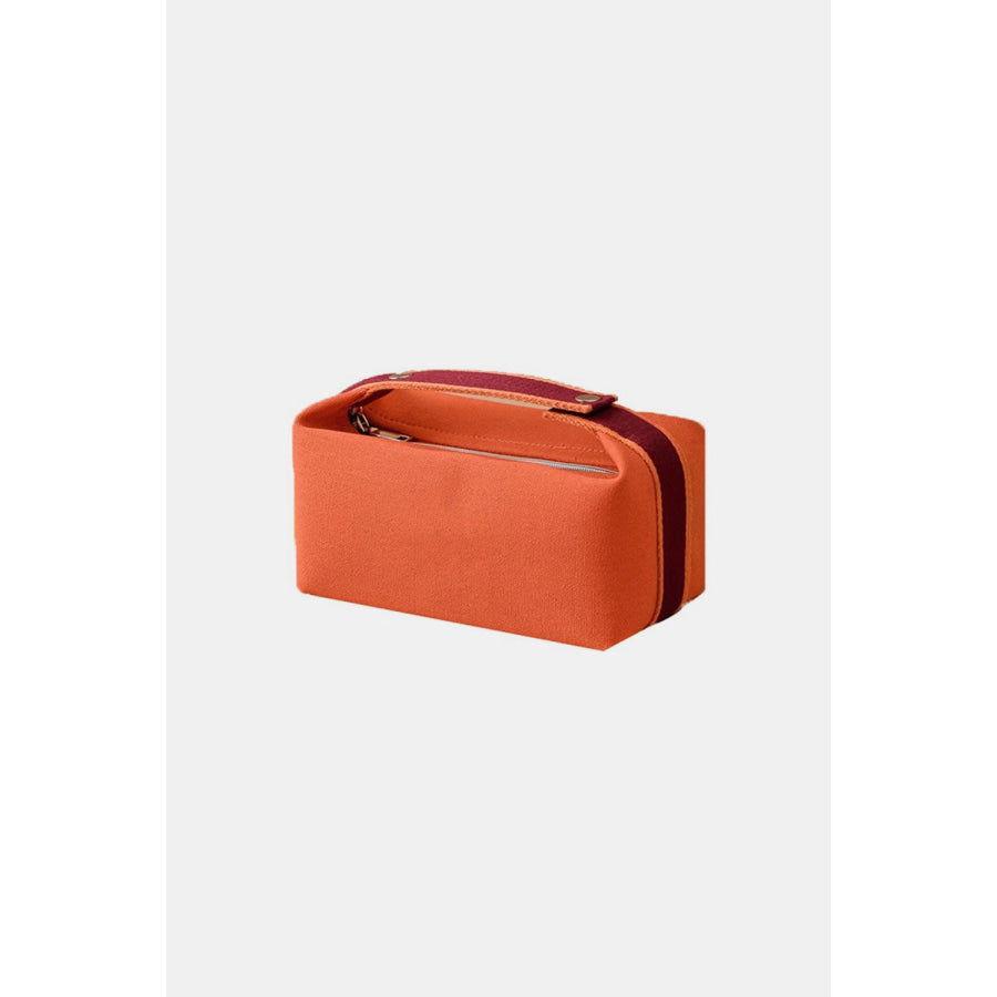 Zenana Waterproof Canvas Travel Cosmetic Bag Orange / One Size Apparel and Accessories