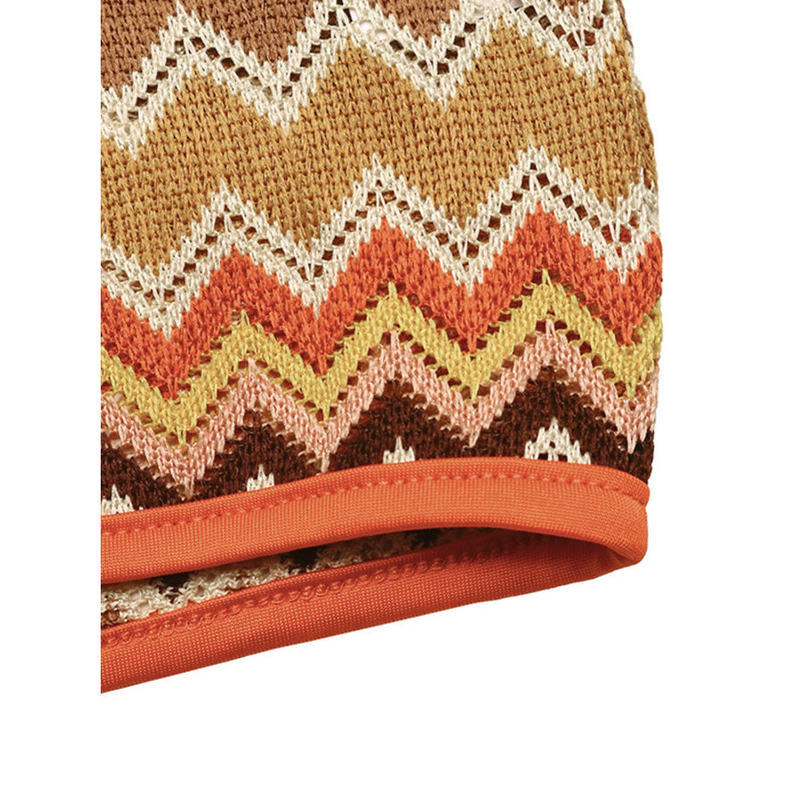 Zigzag Knit Tank Top and Shorts Set Apparel and Accessories