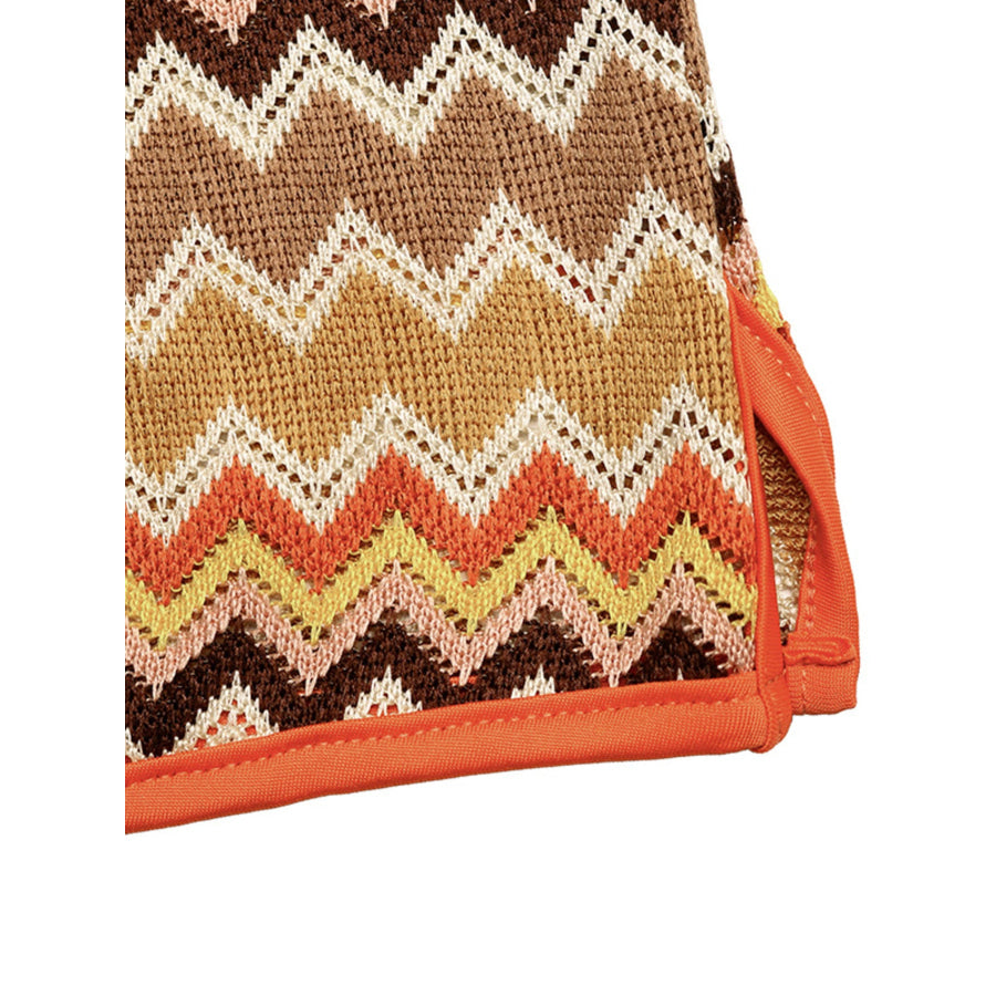 Zigzag Knit Tank Top and Shorts Set Apparel and Accessories
