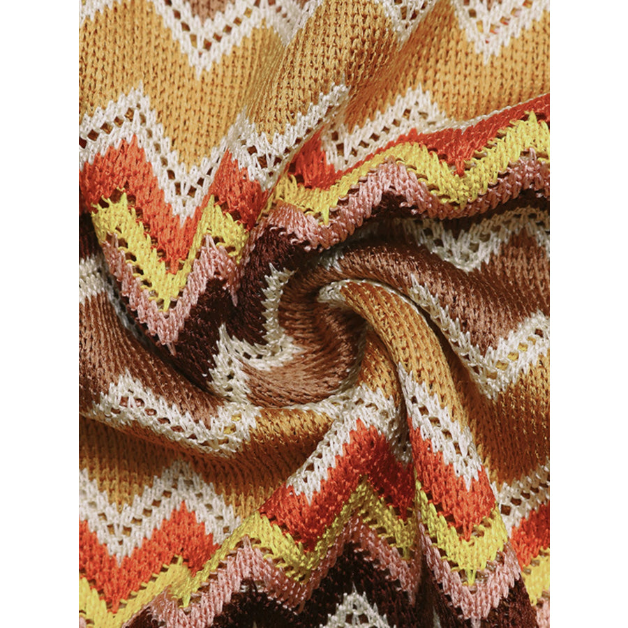 Zigzag Knit Tank Top and Shorts Set Apparel and Accessories