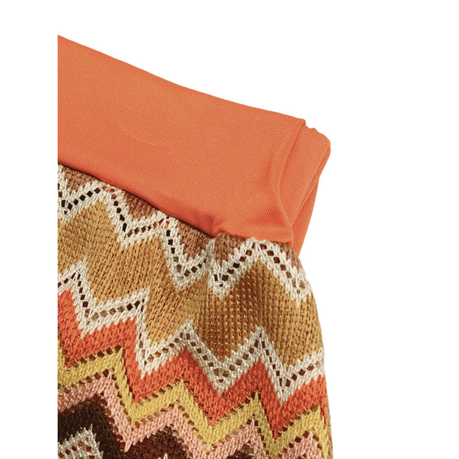 Zigzag Knit Tank Top and Shorts Set Apparel and Accessories