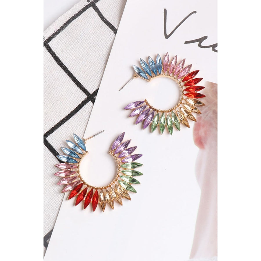 Zinc Alloy Acrylic C-Hoop Earrings