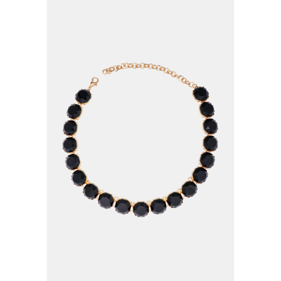 Zinc Alloy Resin Necklace Black / One Size