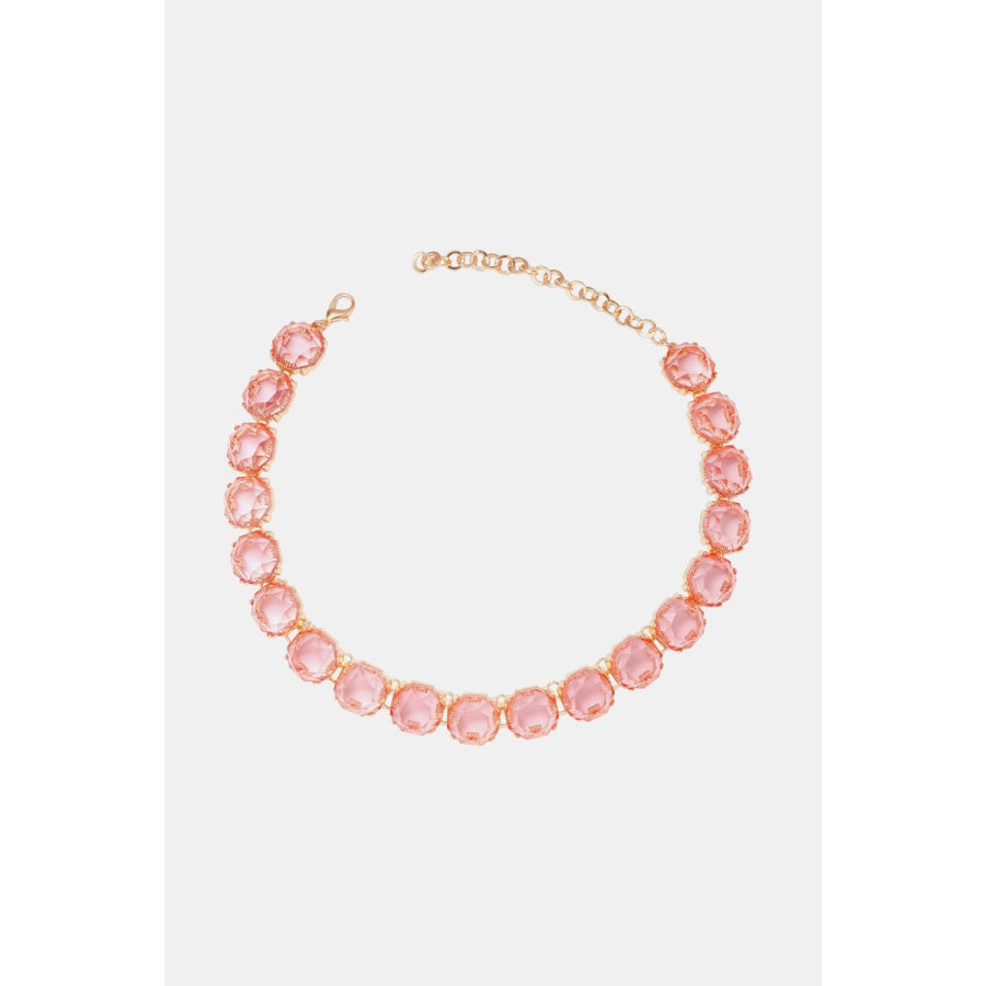 Zinc Alloy Resin Necklace Blush Pink / One Size