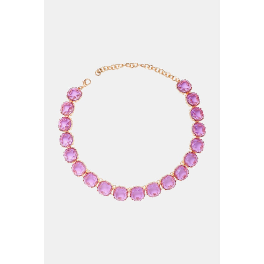 Zinc Alloy Resin Necklace Heliotrope Purple / One Size