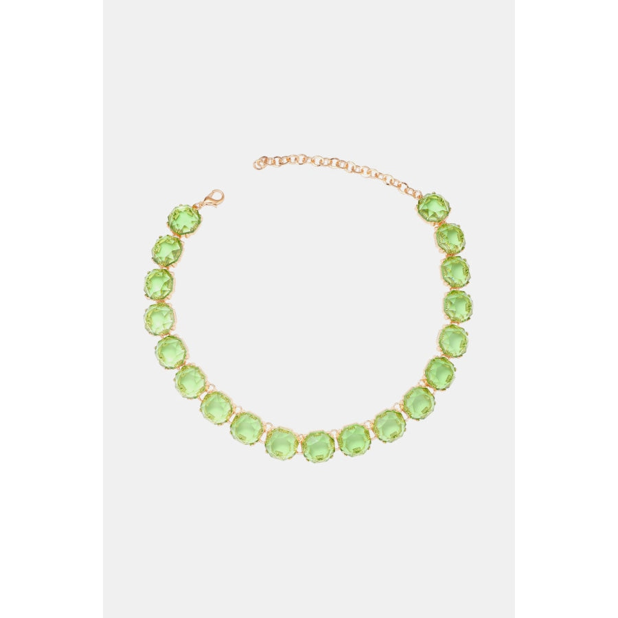 Zinc Alloy Resin Necklace Light Green / One Size