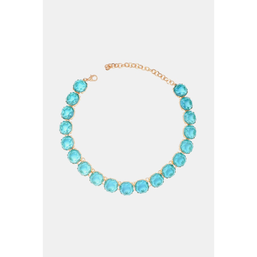 Zinc Alloy Resin Necklace Pastel Blue / One Size