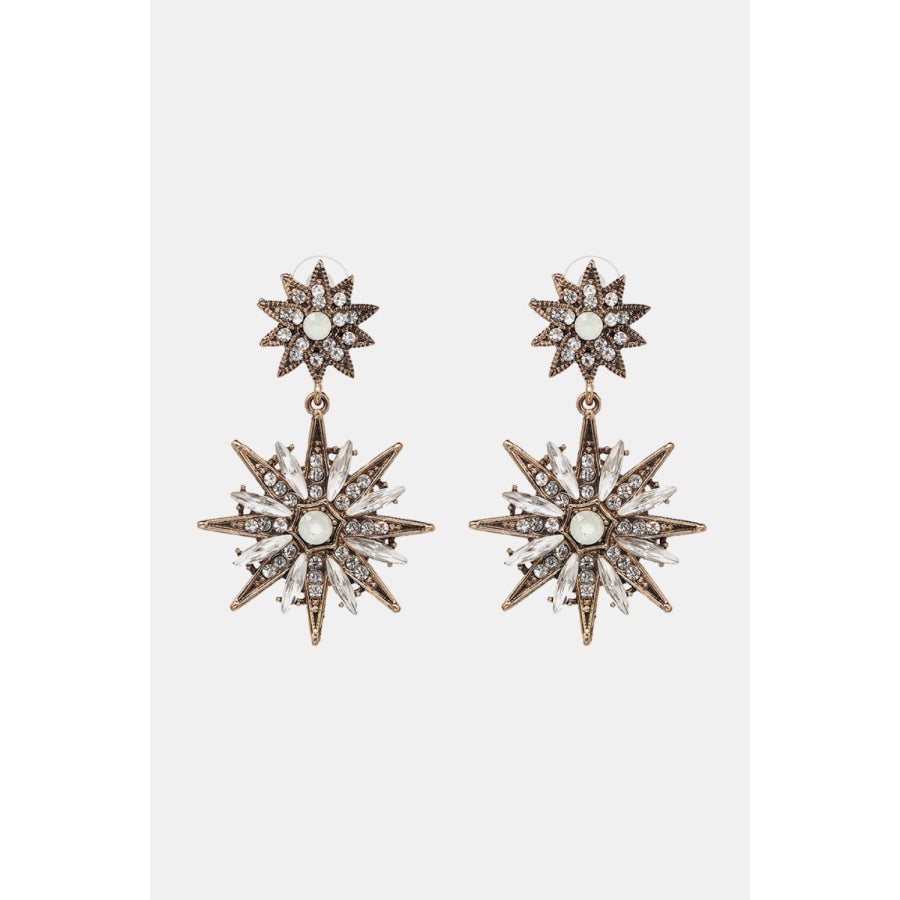 Zinc Alloy Star Shape Dangle Earrings Brass / One Size