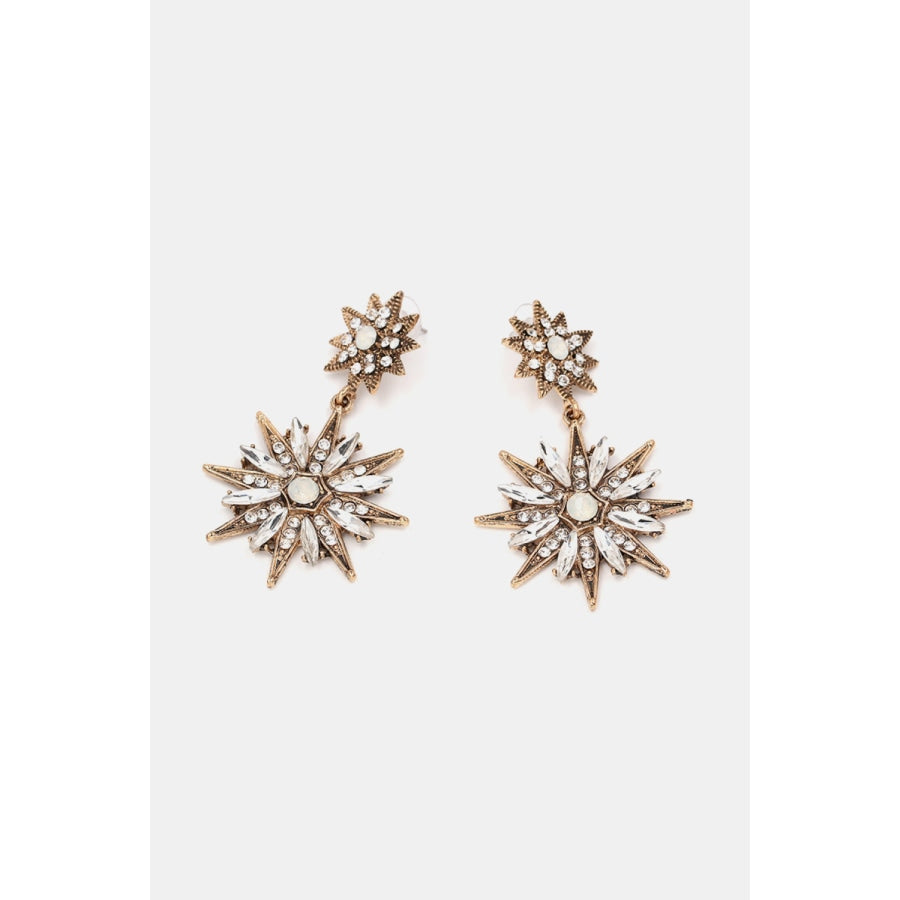 Zinc Alloy Star Shape Dangle Earrings Brass / One Size