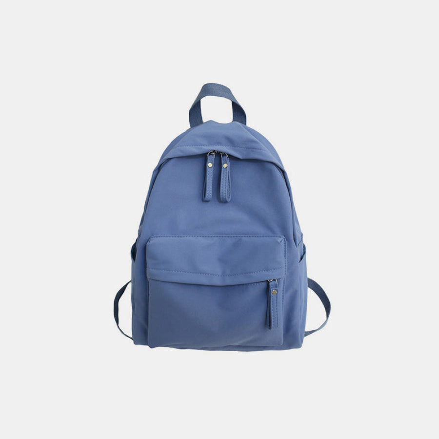 Zip Cotton Backpack Bag Dusty Blue / One Size Apparel and Accessories