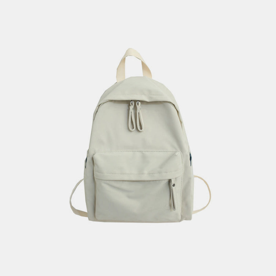 Zip Cotton Backpack Bag Ivory / One Size Apparel and Accessories