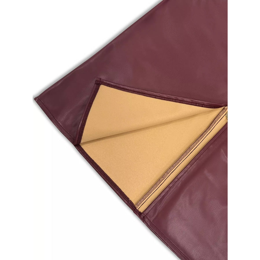 Zip Front Midi Skirt Apparel and Accessories