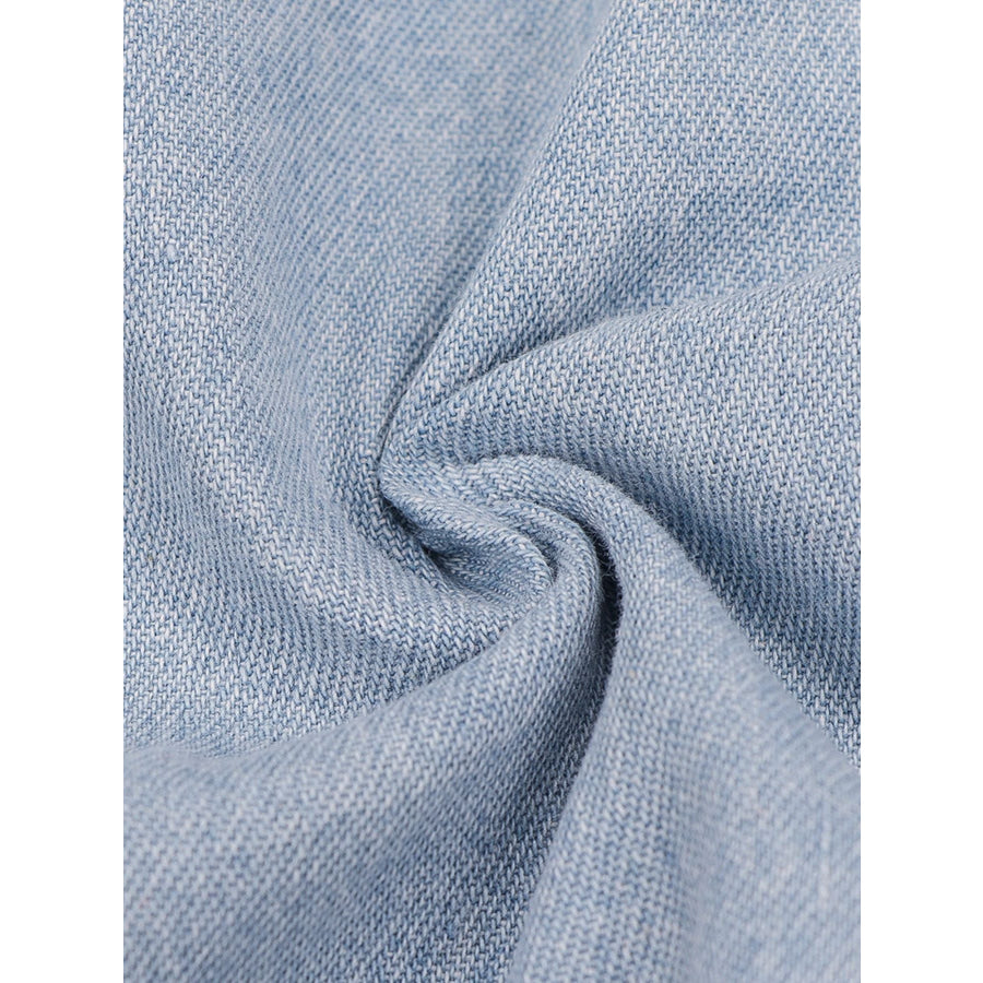 Zip Front Short Sleeve Denim Dress Apparel and Accessories