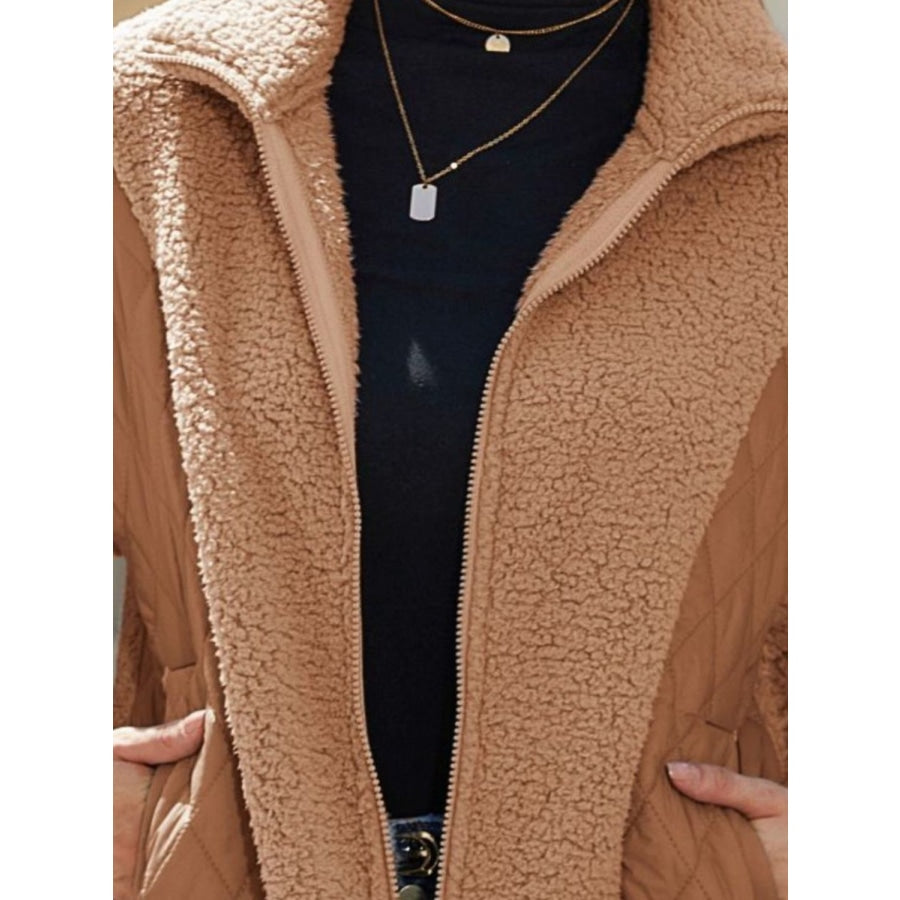 Zip-Up Collared Neck Jacket