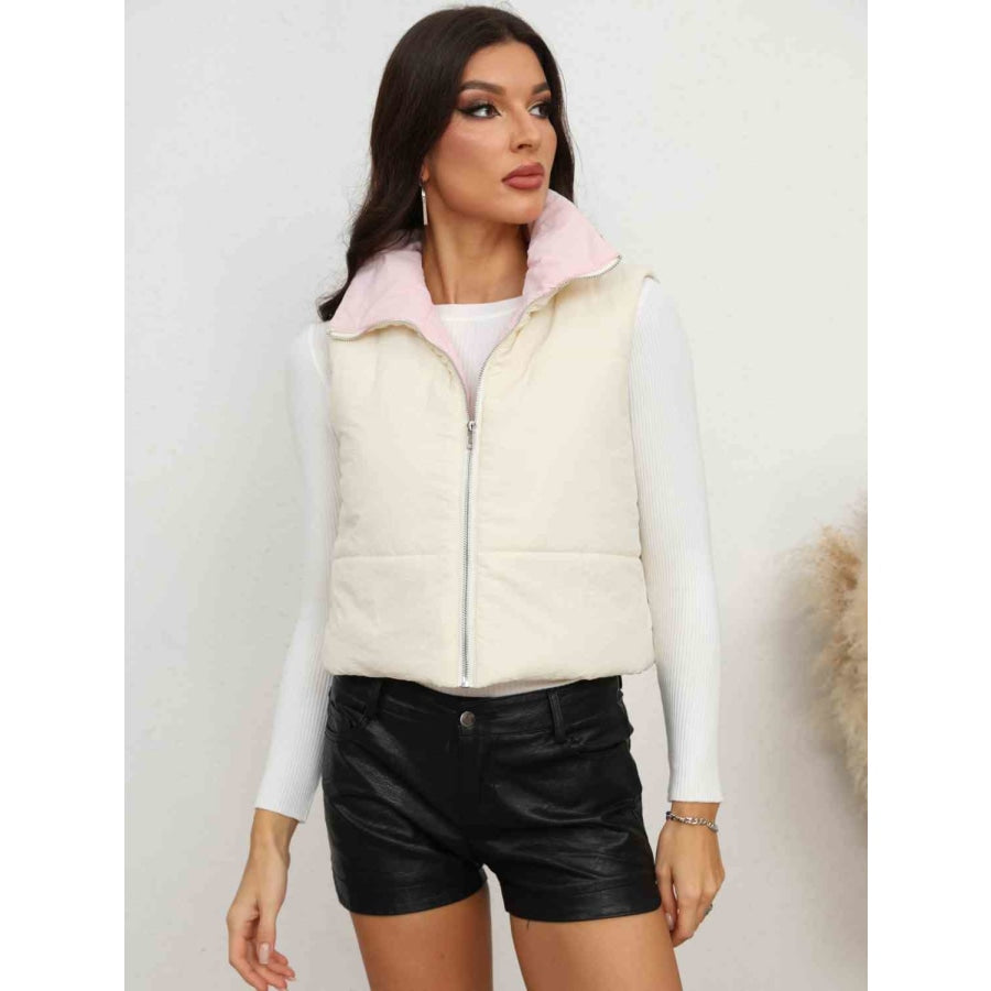 Zip-Up Collared Vest