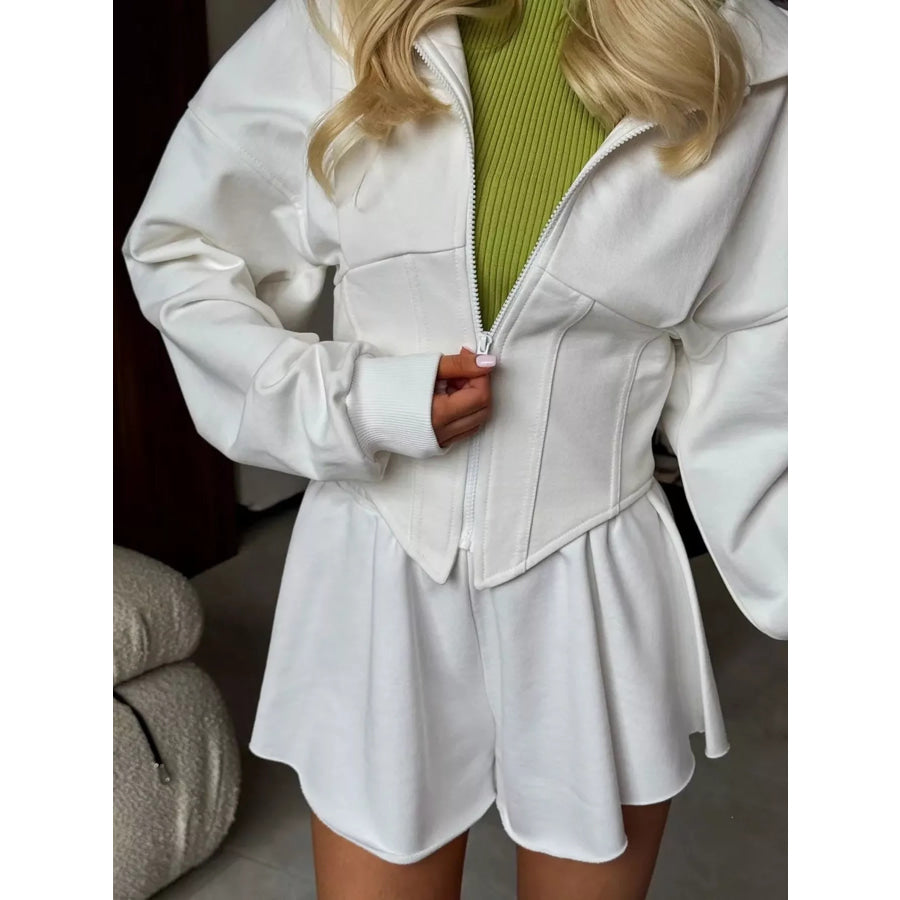 Zip-Up Cropped Hoodie Apparel and Accessories