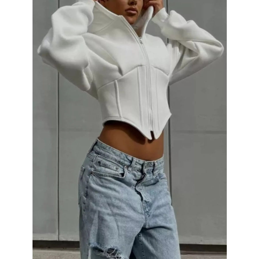 Zip-Up Cropped Hoodie Apparel and Accessories