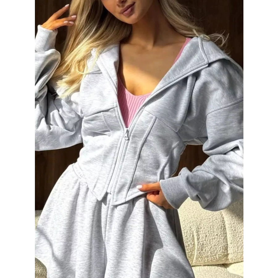 Zip-Up Cropped Hoodie Apparel and Accessories
