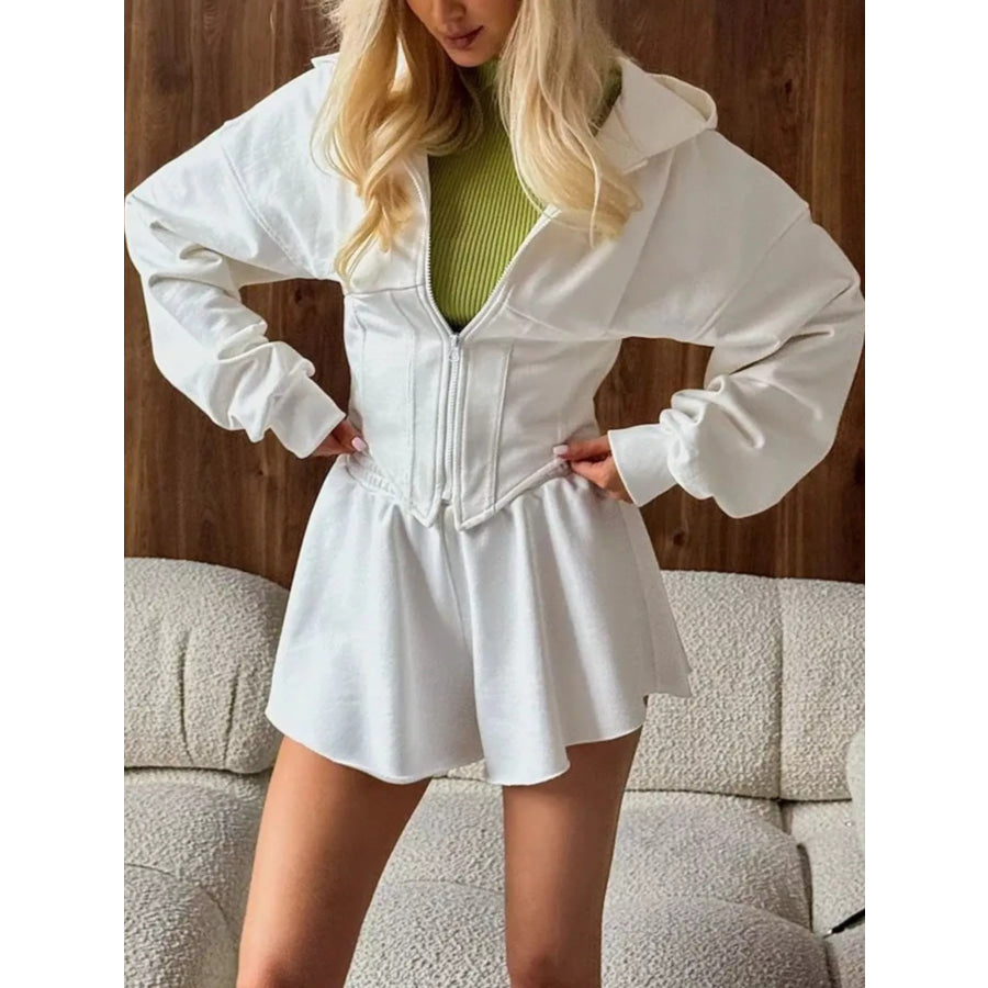 Zip-Up Cropped Hoodie Apparel and Accessories