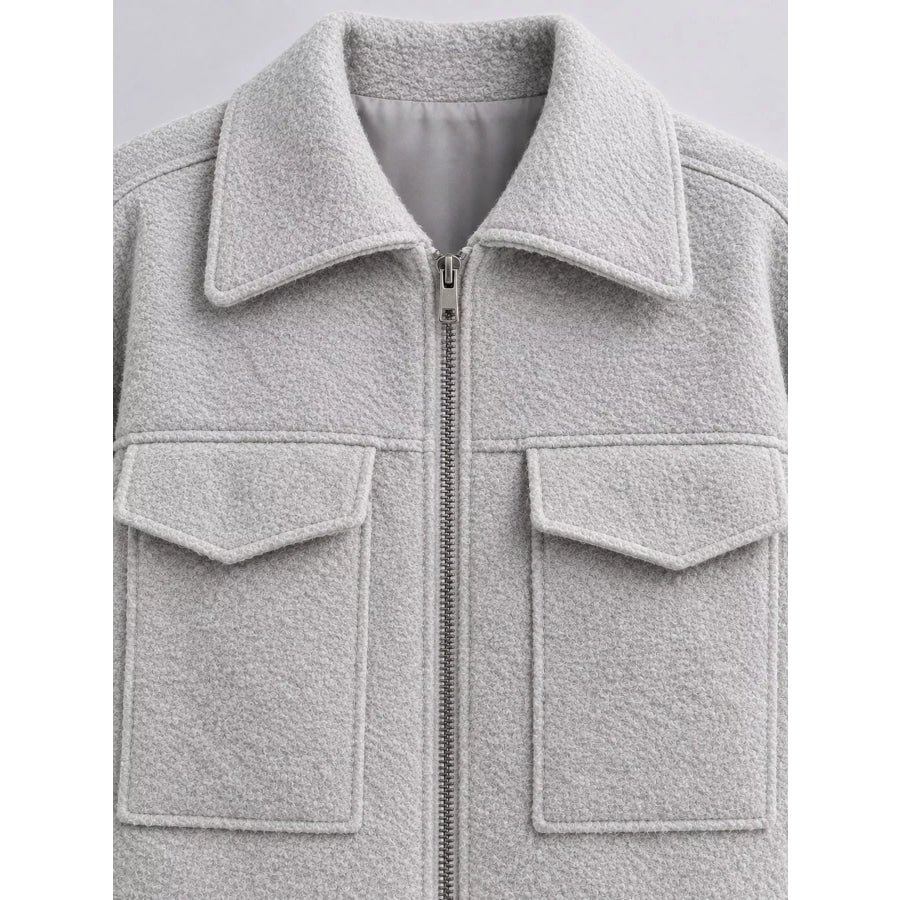 Zip Up Cropped Jacket Apparel and Accessories