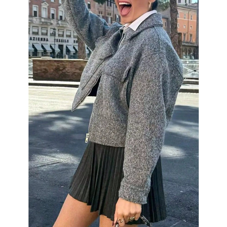 Zip Up Cropped Jacket Apparel and Accessories