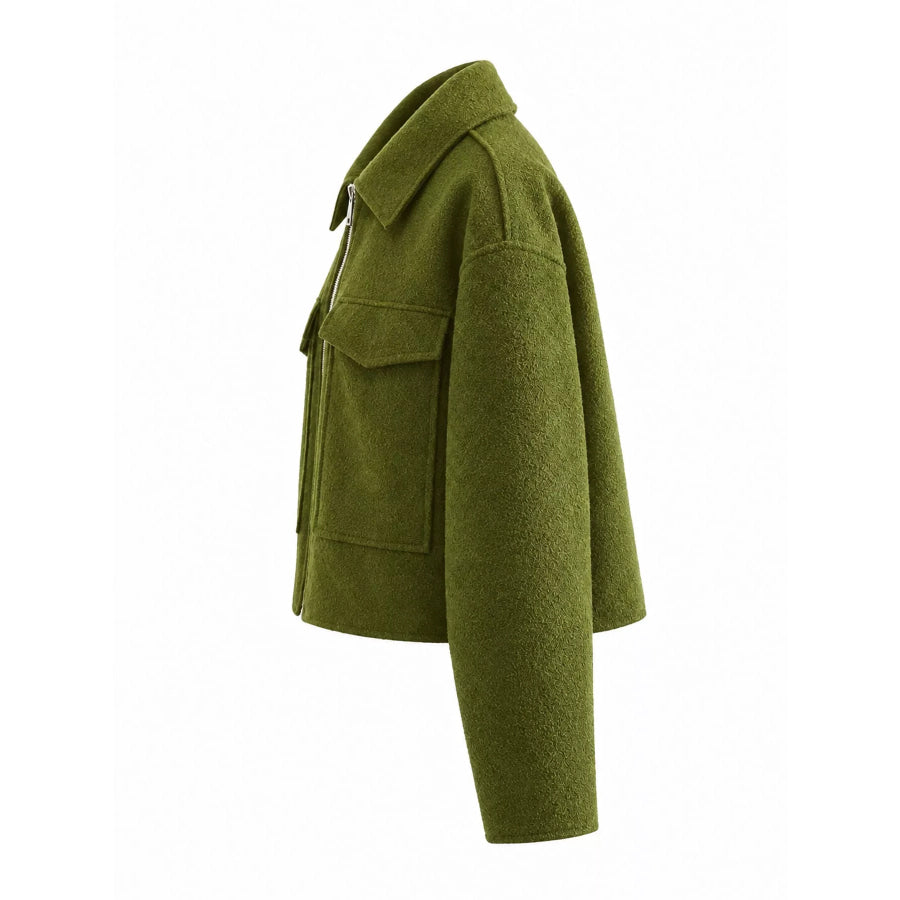 Zip Up Cropped Jacket Apparel and Accessories