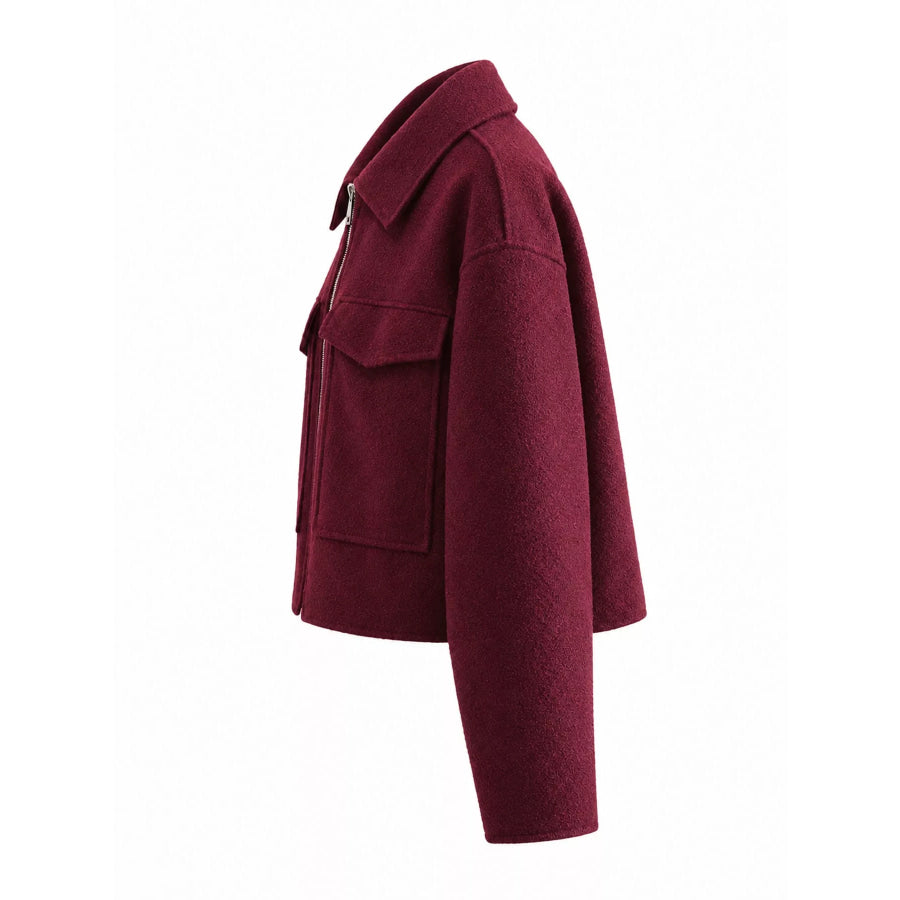 Zip Up Cropped Jacket Apparel and Accessories