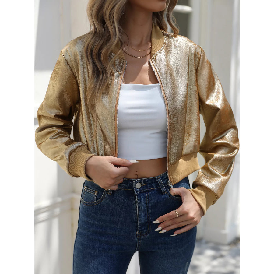 Zip Up Cropped Jacket Apparel and Accessories