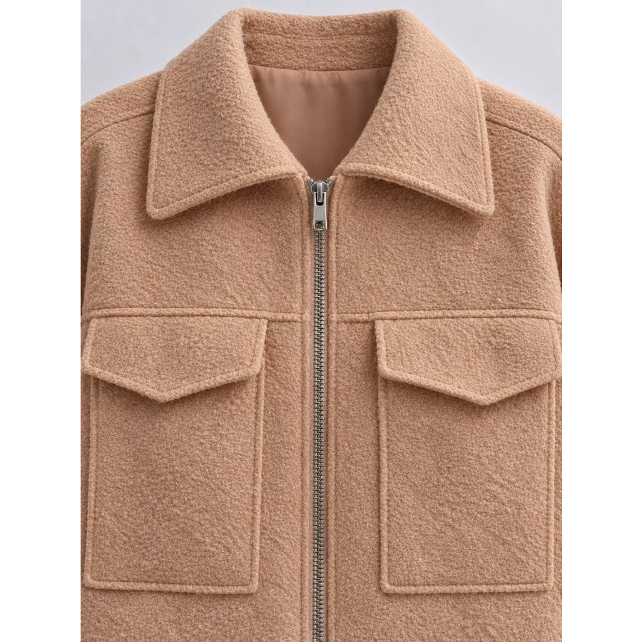 Zip Up Cropped Jacket Apparel and Accessories
