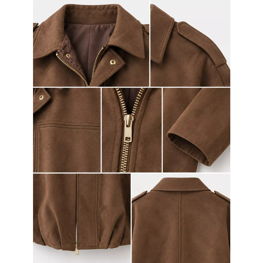 Zip Up Cropped Jacket Apparel and Accessories