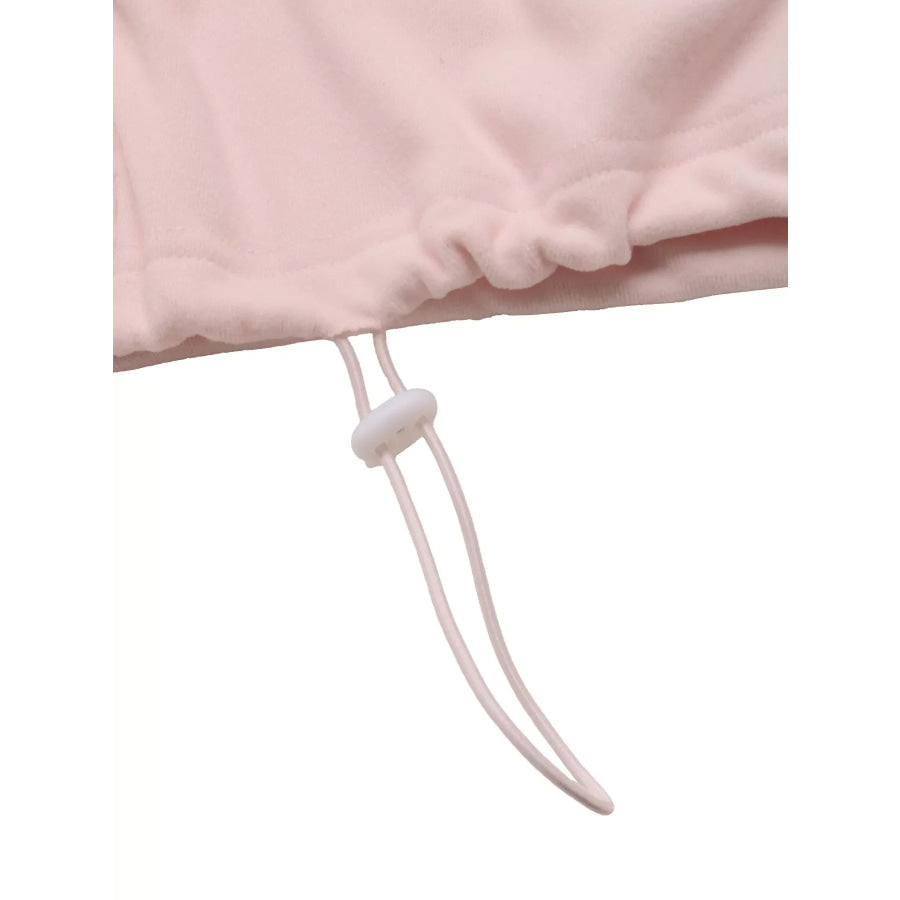 Zip-Up Drawstring Hem Sweatshirt Apparel and Accessories