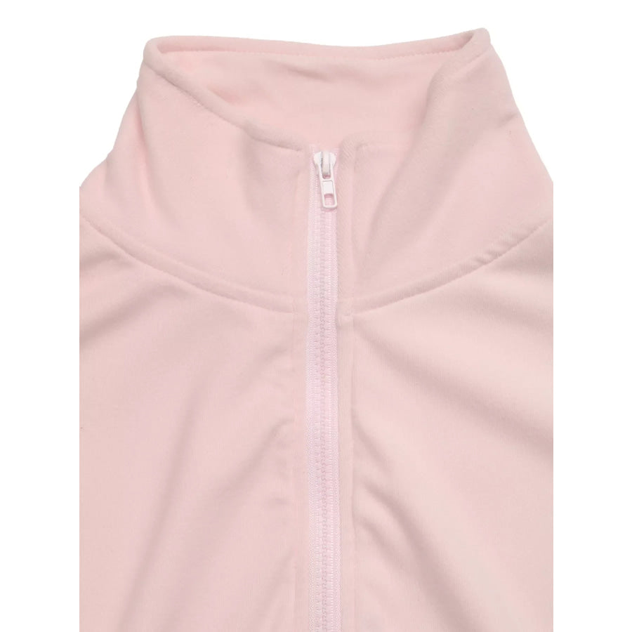 Zip-Up Drawstring Hem Sweatshirt Apparel and Accessories