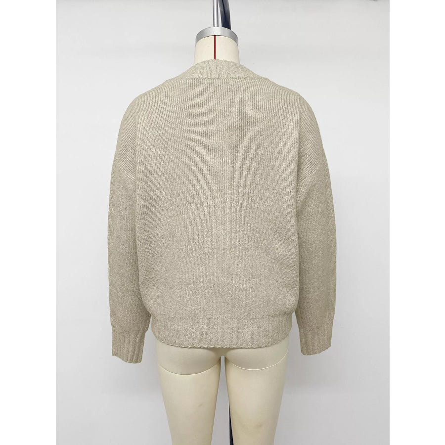 Zip-Up Dropped Shoulder Cardigan Apparel and Accessories