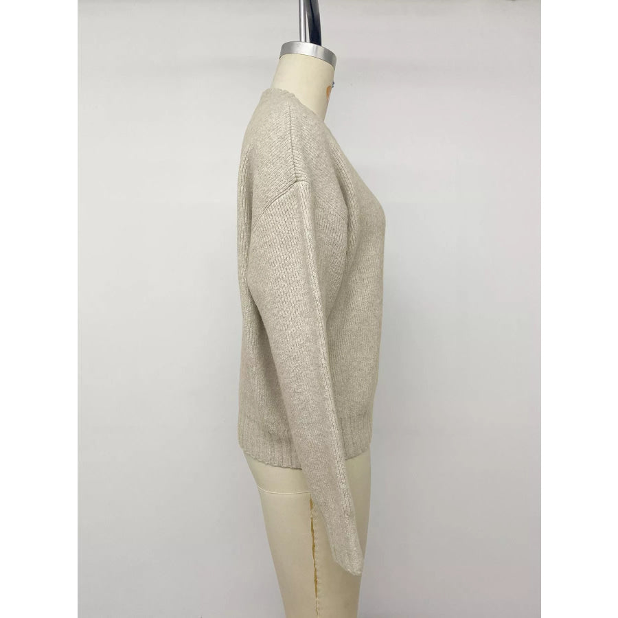 Zip-Up Dropped Shoulder Cardigan Apparel and Accessories