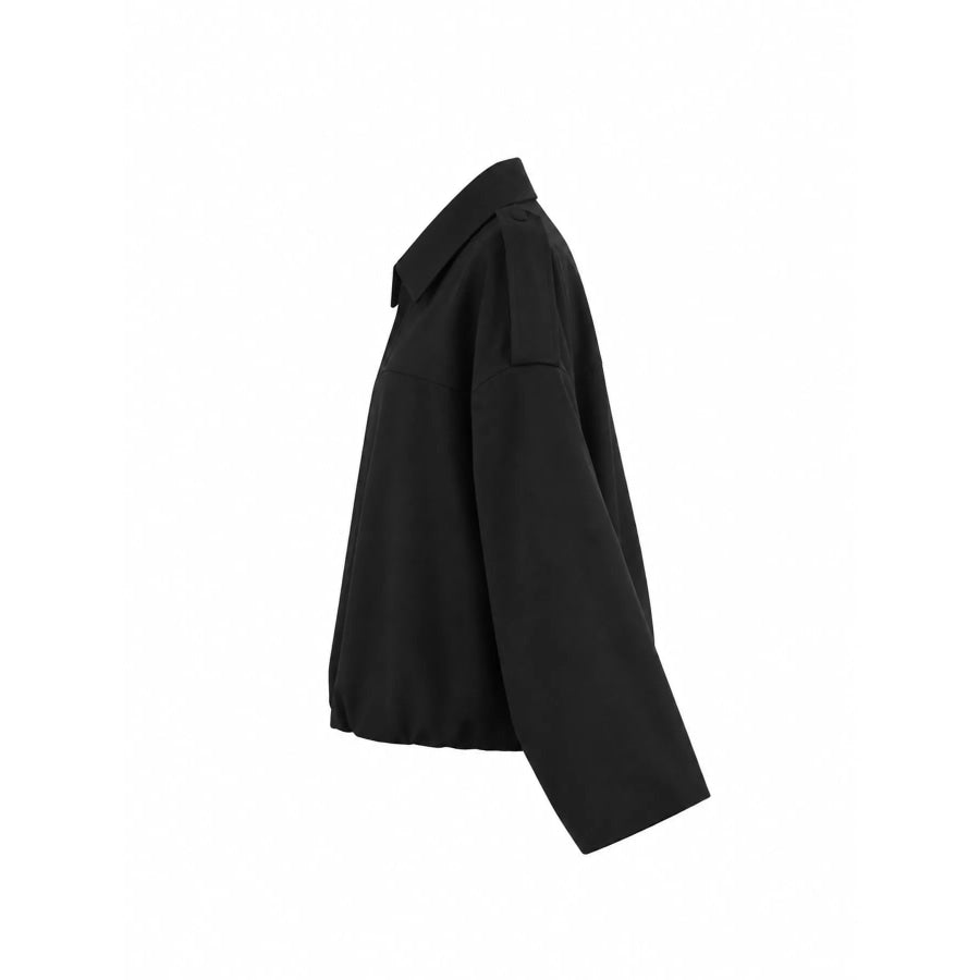 Zip Up Dropped Shoulder Jacket Apparel and Accessories