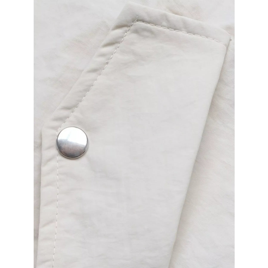 Zip-Up Dropped Shoulder Jacket Apparel and Accessories