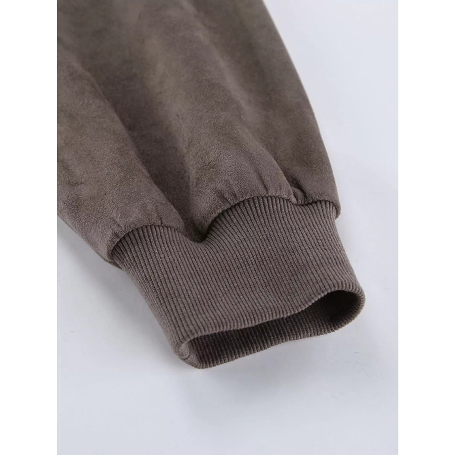 Zip Up Dropped Shoulder Jacket Apparel and Accessories