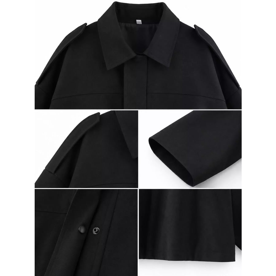 Zip Up Dropped Shoulder Jacket Apparel and Accessories